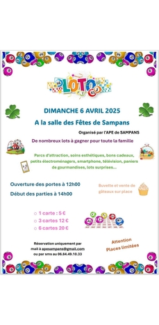 Loto APE école de Sampans