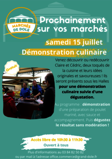 Démonstration culinaire Marché Couvert Dole