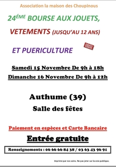 24éme bourse aux jouets vêtements et puériculture