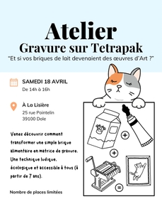 Atelier gravure sur Tetrapak avec Clara Robé