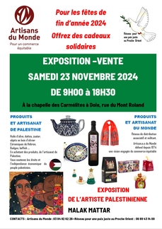 Exposition et vente de Produits et Artisanat de Palestine et du Monde