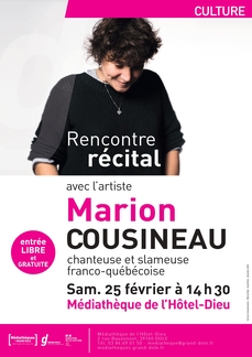 Rencontre-récital avec Marion Cousineau, chanteuse et slameuse franco-québécoise