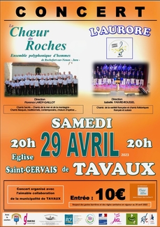 Concert Le chœur des Roches et L'Aurore