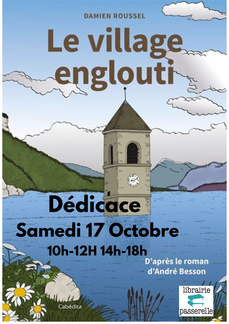 Dédicace BD Village englouti D Roussel d'après André Besson