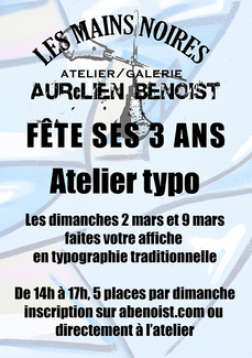 Atelier typo, venez faire votre affiche