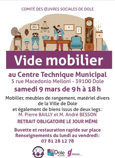Vide mobilier du Comité des Oeuvres Sociales de Dole