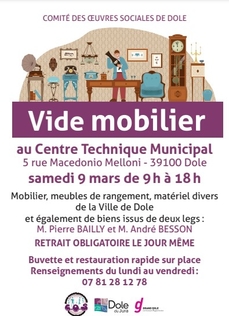 Vide mobilier du Comité des Oeuvres Sociales de Dole