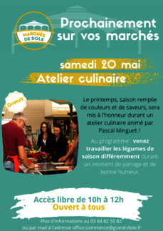 Atelier culinaire Marché Couvert Dole