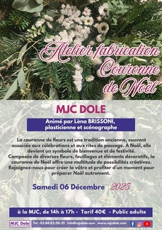 Atelier fabrication de couronne de Noël