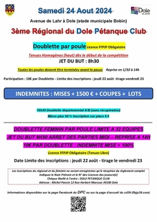 3ème concours régional de pétanque de la Ville de Dole