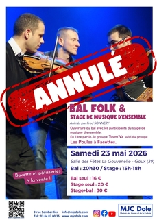 BAL FOLK ET STAGE DE MUSIQUE D'ENSEMBLE - ANNULÉ