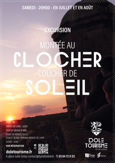 Montée au clocher de la Collégiale au coucher de soleil