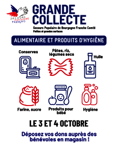 Grande collecte alimentaire et de produits d’hygiène