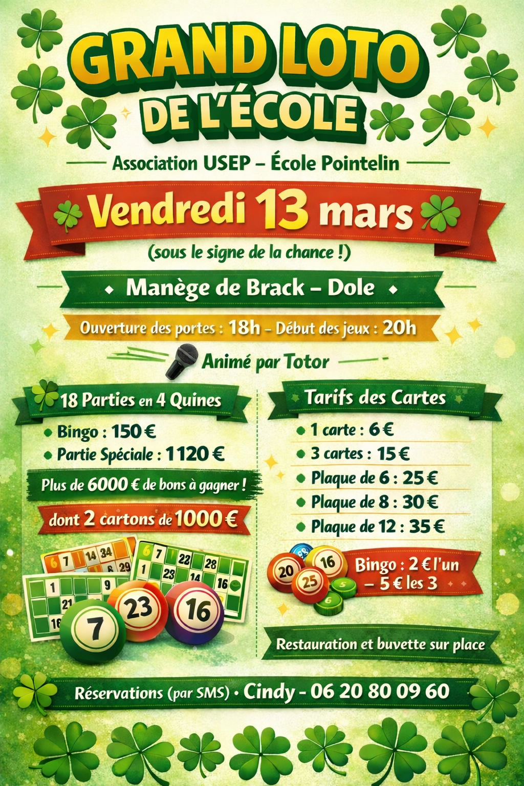 Mega loto du vendredi 13 mars au profit de l’école Pointelin
