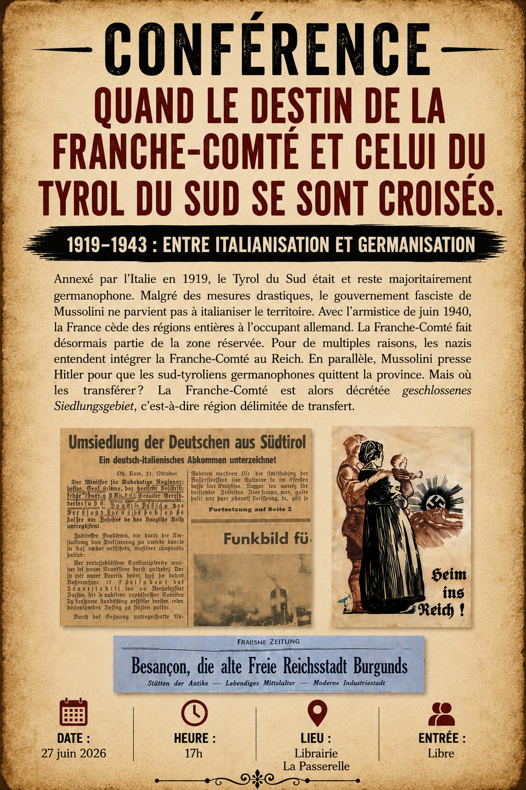 Quand le destin de la Franche Comté et celui du Tyrol du Sud se sont croisés