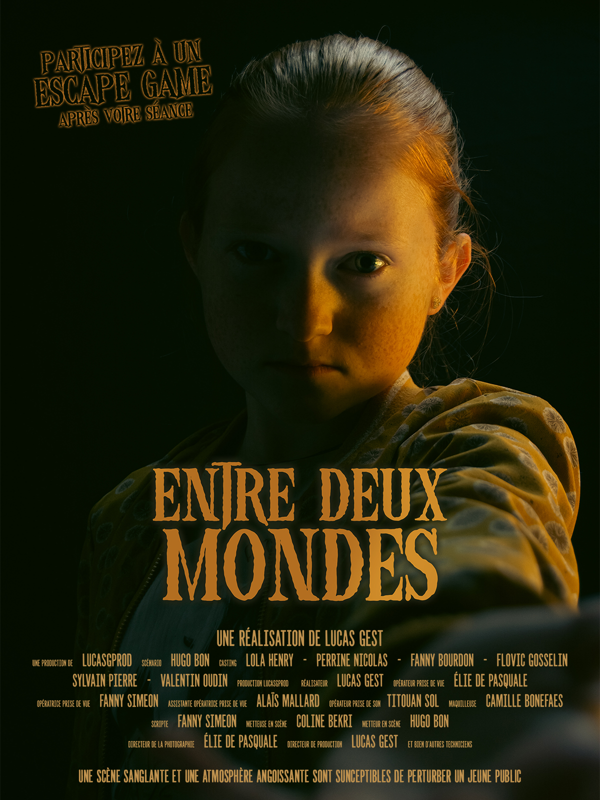 Projection d'un film d'horreur avec un escape game en salle