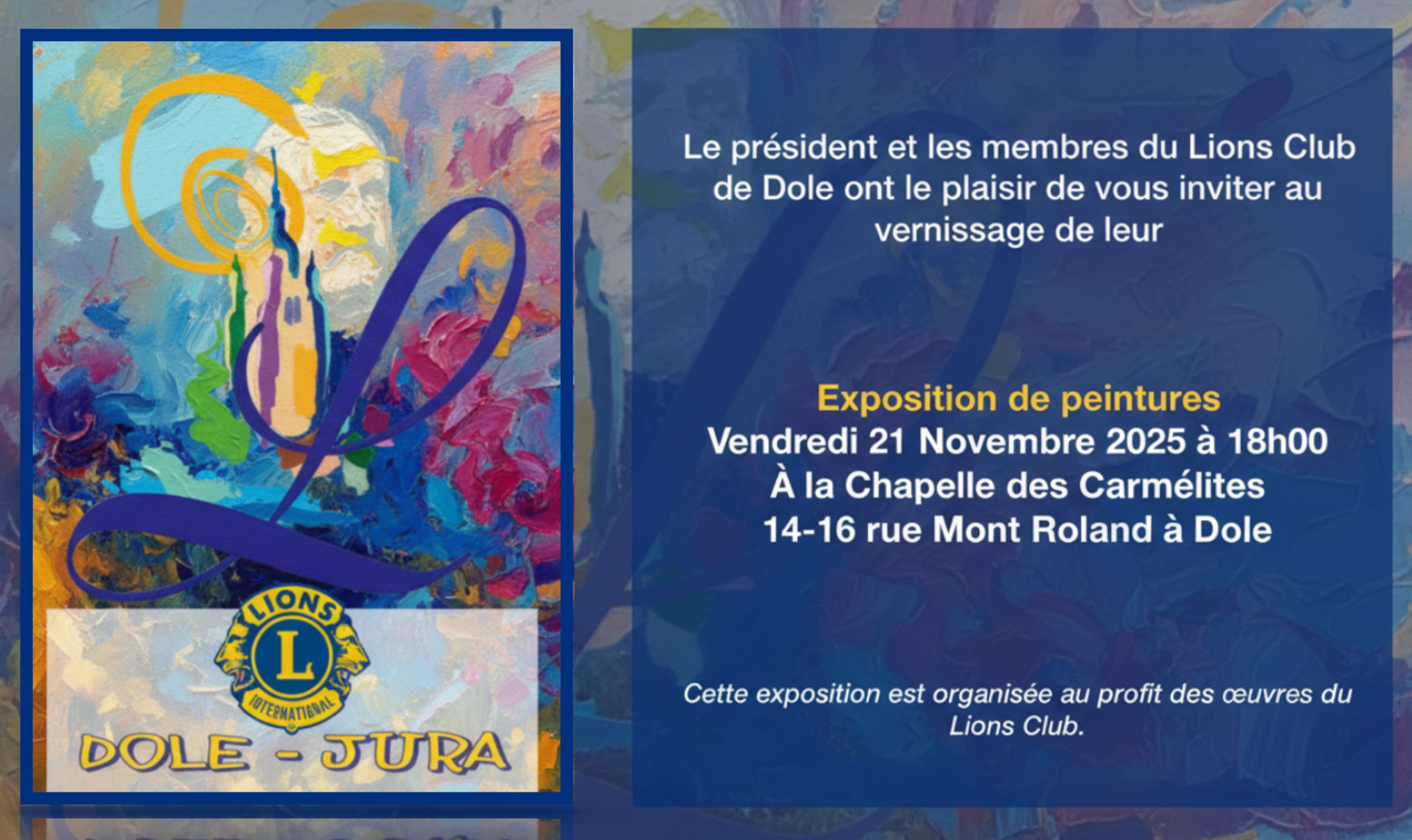EXPO PEINTURES T SCULPTURES LIONS CLUB DE DOLE