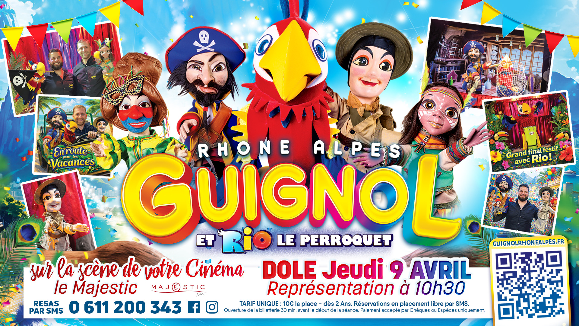 Guignol et Rio le majestueux perroquet