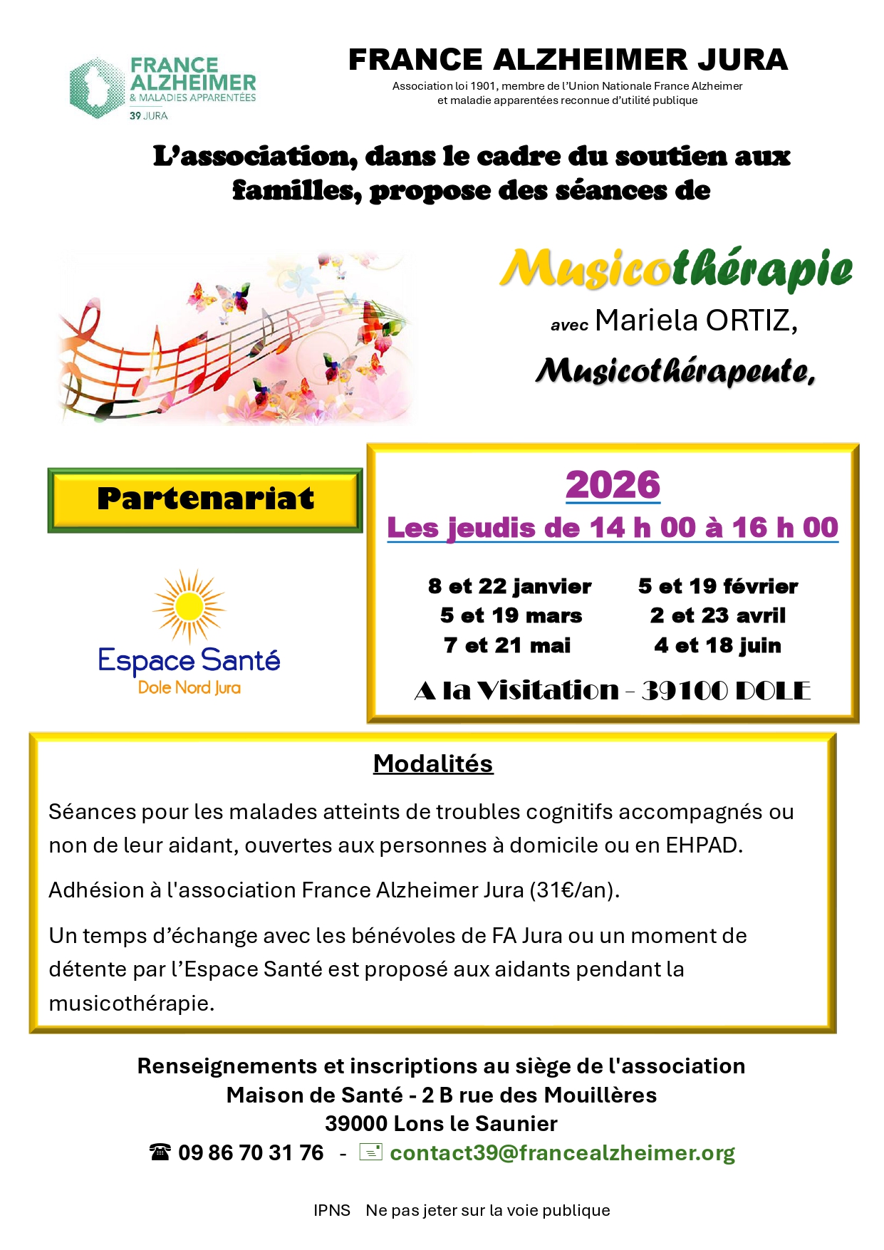 Musicothérapie et ateliers aidant Alzheimer