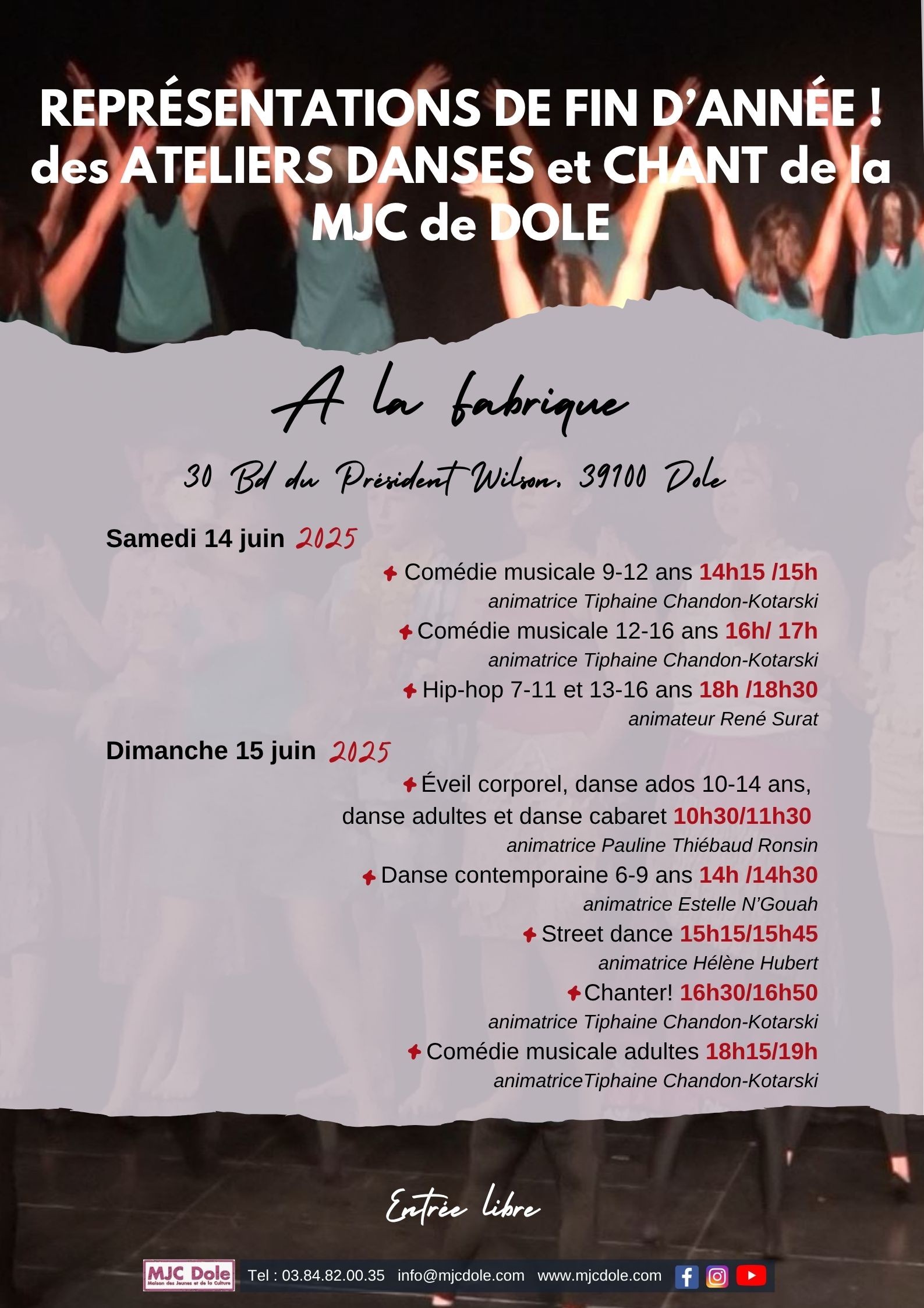 Ateliers danse et chant de la MJC