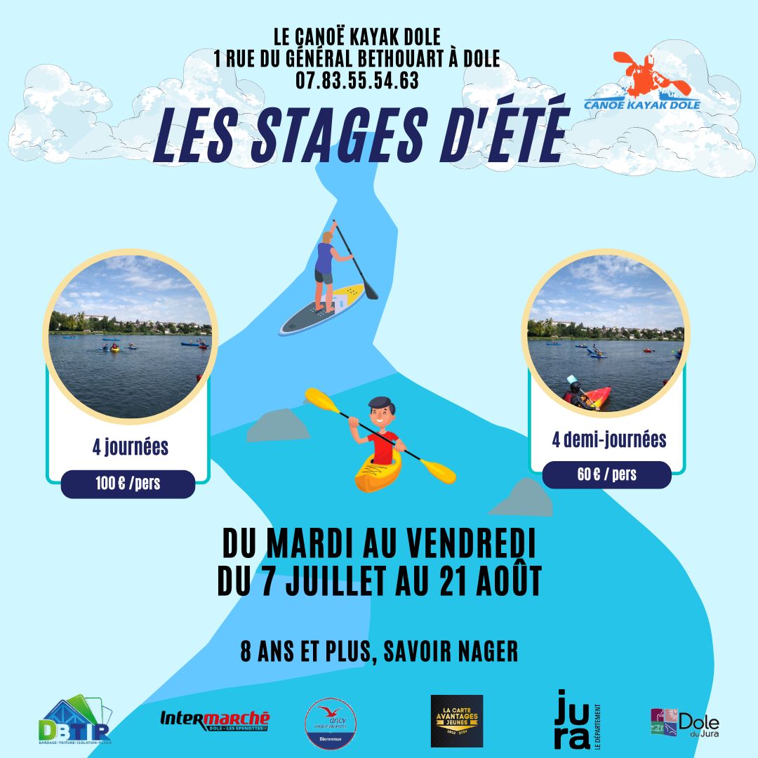 Stage d'été de canoë kayak