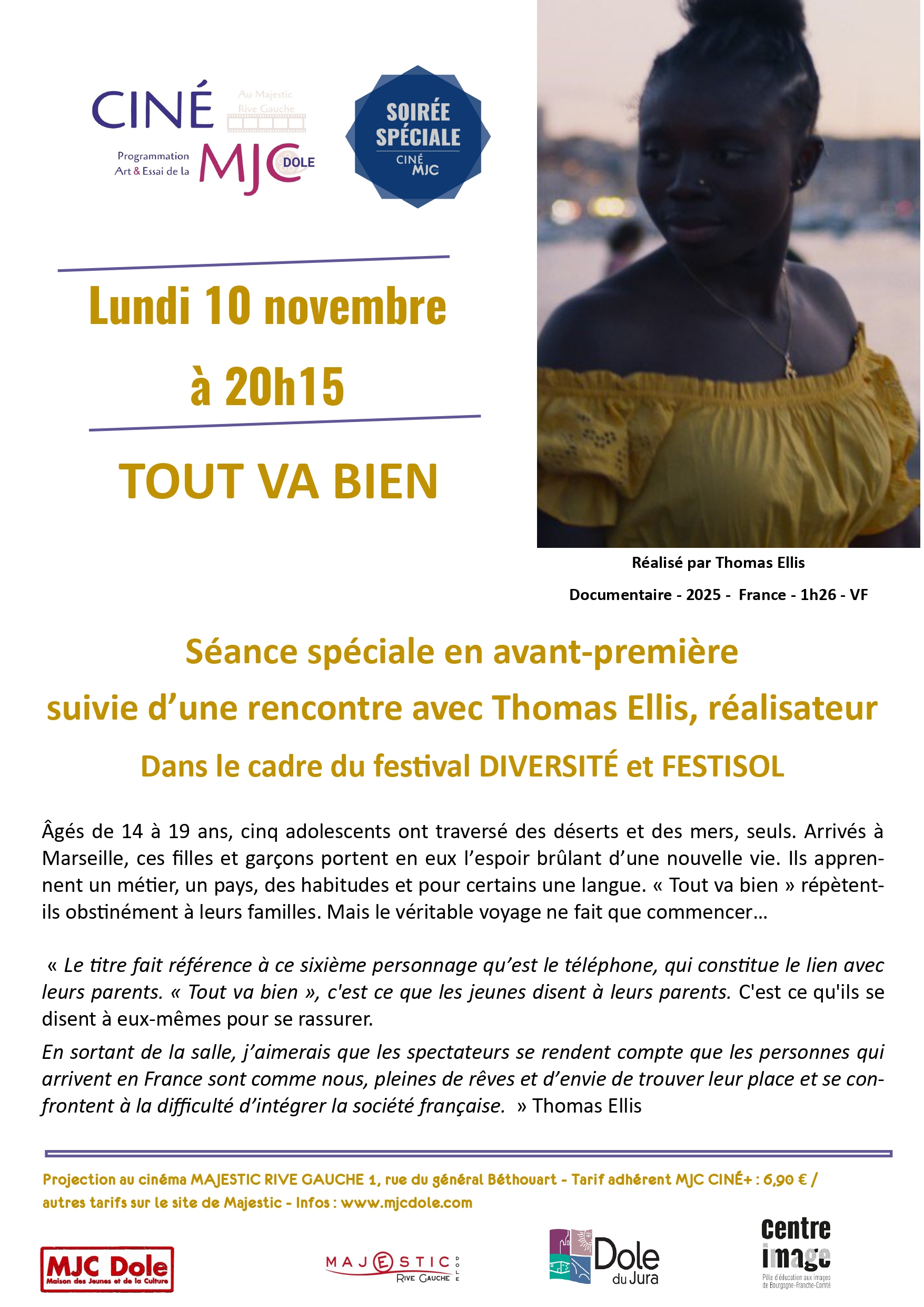 SOIRÉE SPÉCIALE CINÉ MJC - TOUT VA BIEN