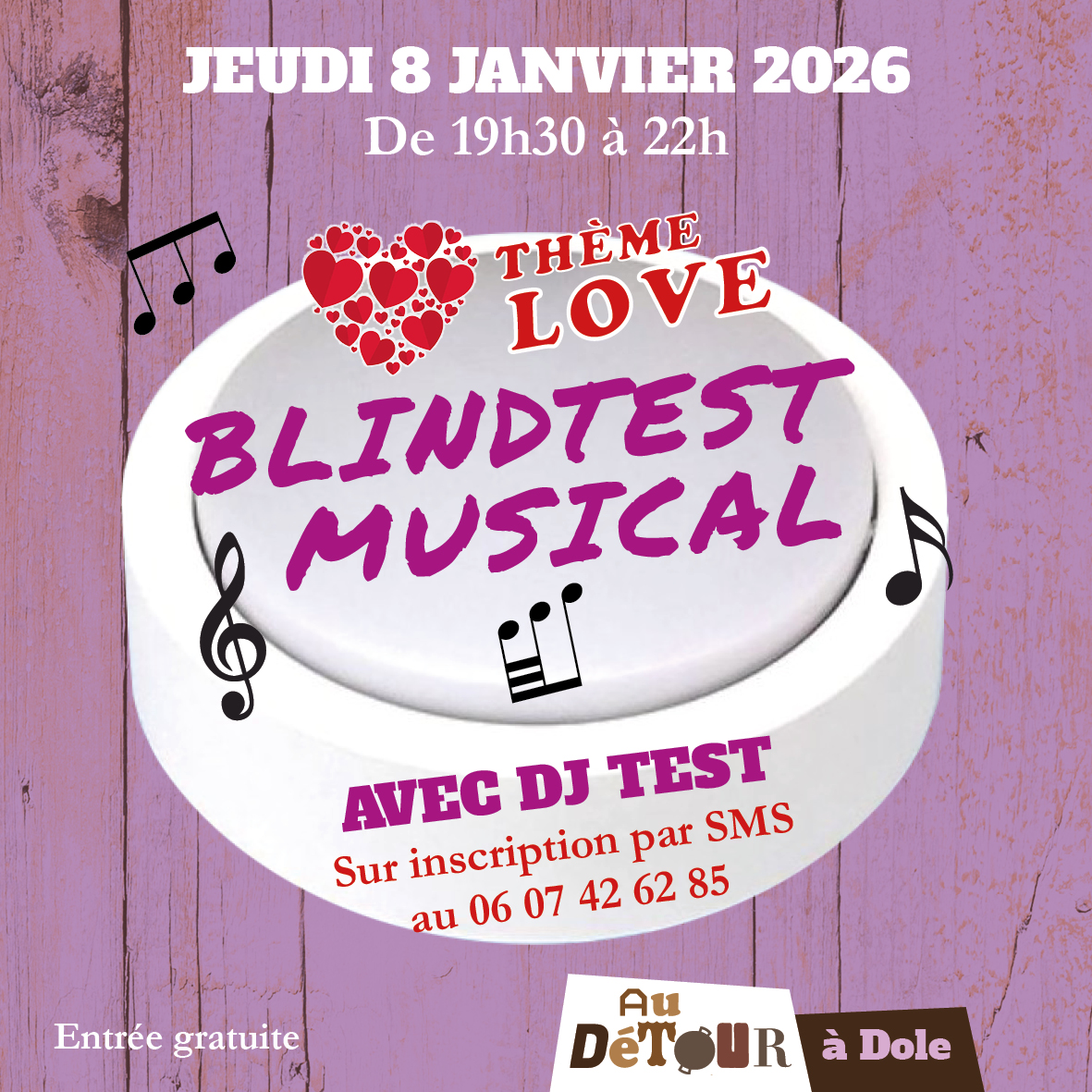 Soirée BLINDTEST musical "Thème LOVE" avec DJ TEST