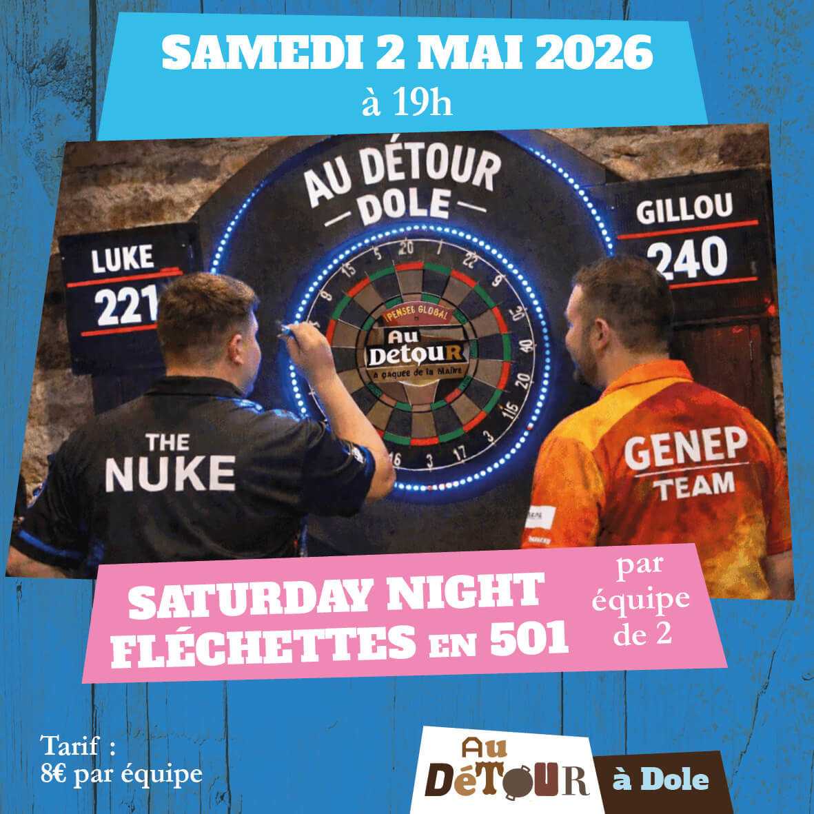 Soirée Fléchettes par équipe de 2 – 501