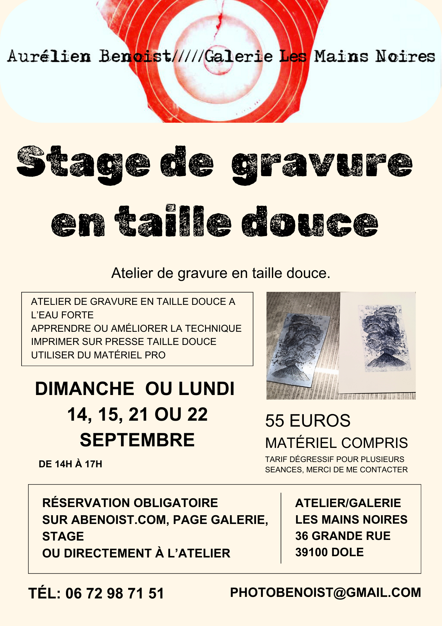 Atelier gravure en taille douce: l'eau forte