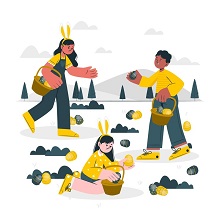 Chasse aux œufs de Pâques à poney