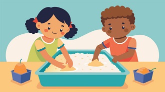 Atelier exploration sensorielle avec texture