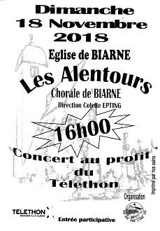 Chorale "Les Alentours" de Biarne chante pour le Téléthon.