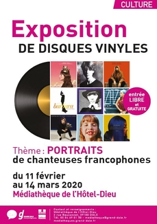 Exposition de disques vinyles - chanteuses francophones